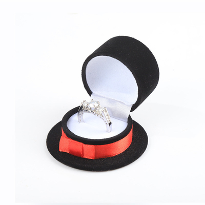 Προσαρμόσιμα μαντήλια προσωπικό Magic Hat βελούδινο μαύρο κοσμήματα δαχτυλίδι κουτί για τις γιορτές